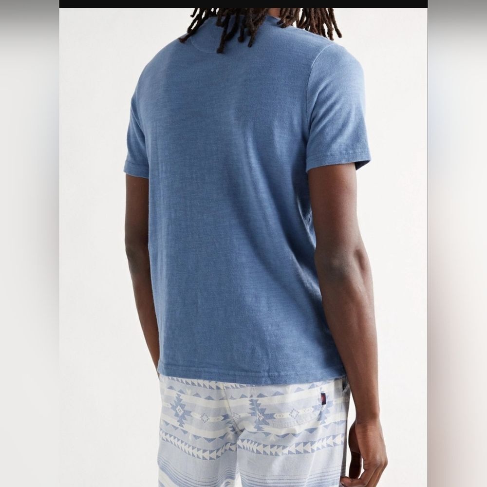 Faherty - Striped Slub Cotton-Jersey T-Shirt - Blue XL - Picture 2 of 8
